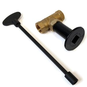 midwest hearth gas fire pit key valve kit - 1/2" npt - flat black
