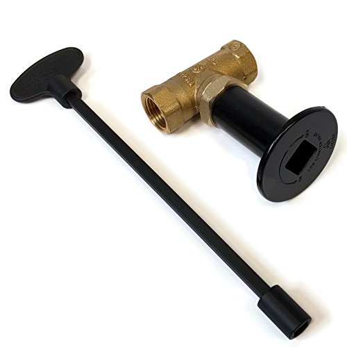 Midwest Hearth Gas Fire Pit Key Valve Kit - 1/2" NPT - Flat Black