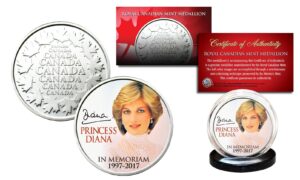 princess diana 1997-2017 20th anniversary royal canadian mint rcm coin portrait
