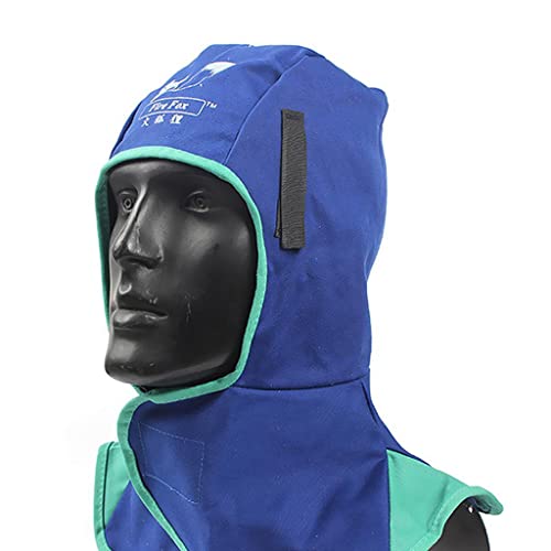 Dovewill Welding Helmet Protective Hood Neck Welder Hat Flame Retardant Cap 2 Colors - Blue