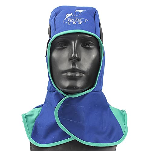 Dovewill Welding Helmet Protective Hood Neck Welder Hat Flame Retardant Cap 2 Colors - Blue