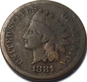 1881 p indian head cent penny seller good