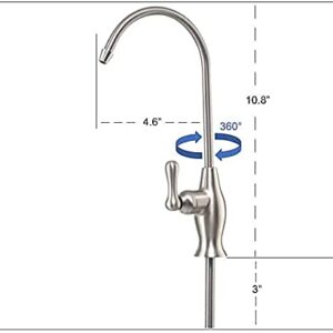 Reverse Osmosis RO Water Filter Non Air Gap Faucet | Brushed Nickel