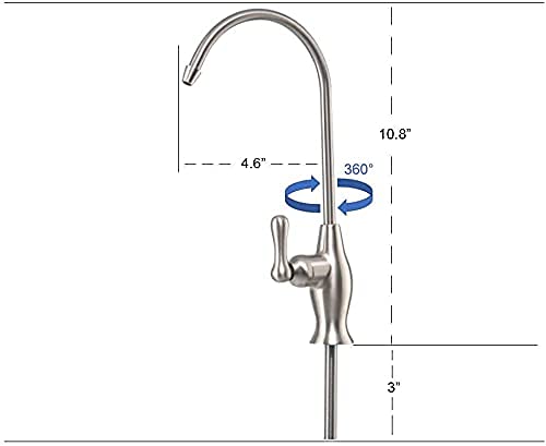 Reverse Osmosis RO Water Filter Non Air Gap Faucet | Brushed Nickel