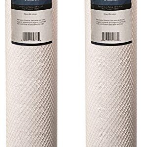 BLUONICS Carbon Block Replacement Water Filters 2 pcs (5 Micron) 4.5" x 20" Cartridges for Chlorine, Herbicides, Insecticides, Bad Taste and Odor