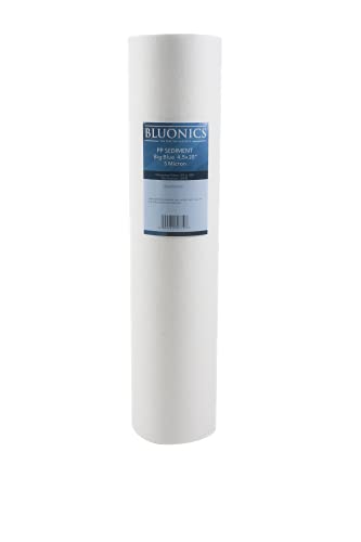 BLUONICS 4.5" x 20" Sediment Replacement Water Filters Package of 2 (5 Micron) Standard Size Whole House Cartridges for Rust, Iron, Sand, Dirt, Sediment and Undissolved Particles