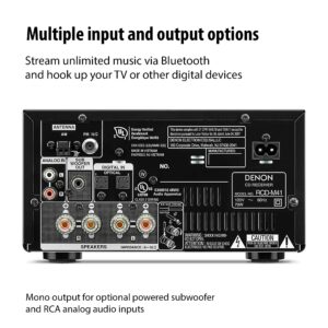 Denon D-M41 Home Theater Mini Amplifier and Bookshelf Speaker Pair - Compact HiFi Stereo System with CD, FM/AM Tuner and Wireless Bluetooth Music | Perfect for Small Rooms and Home Cinema