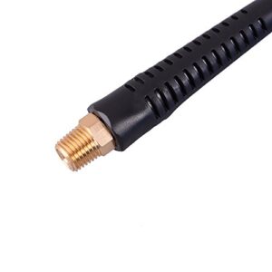 WYNNsky 25 Feet Polyurethane Coiled Air Compressor Hose, 1/4 Inch MNPT Brass Swivel Air Fittings with Bend Restrictor