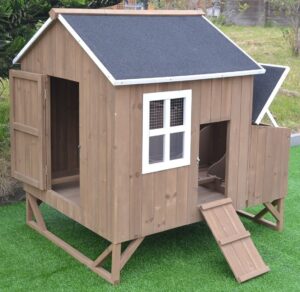 omitree deluxe large wood chicken coop backyard hen house 4-8 chickens with 3 nesting box