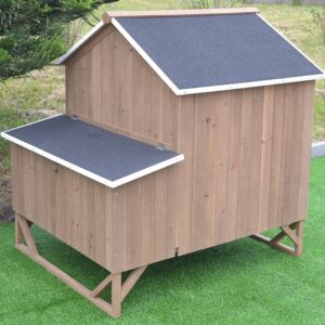 Omitree Deluxe Large Wood Chicken Coop Backyard Hen House 4-8 Chickens with 3 Nesting Box