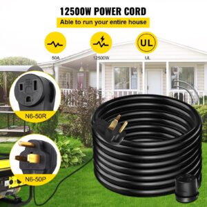 VEVOR Extension Cord, 50ft 250 Volt, 10 Gauge Heavy Duty Outdoor Welder Extension Cord with 10 Awg 3 Prong, 50 Amp Power Extension for Welding Machines, NEMA 6-50 Plug, ETL Approved, Black