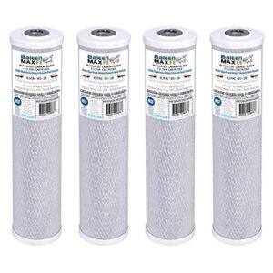 4-pack of baleen filters 10" x 2.5" 0.5 micron coconut shell performance carbon filter cartridge replacement for hdx smcb-2510, watts maxvoc-975, pentek cbc-10