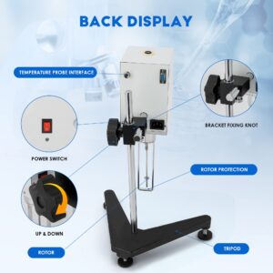 CGOLDENWALL NDJ-5S Rotary Visometer Digital Rotational Viscosity Meter Lab Viscometers 110-240V 10-100,000mPa.s Accuracy:±3.0% (Old or New Panel)