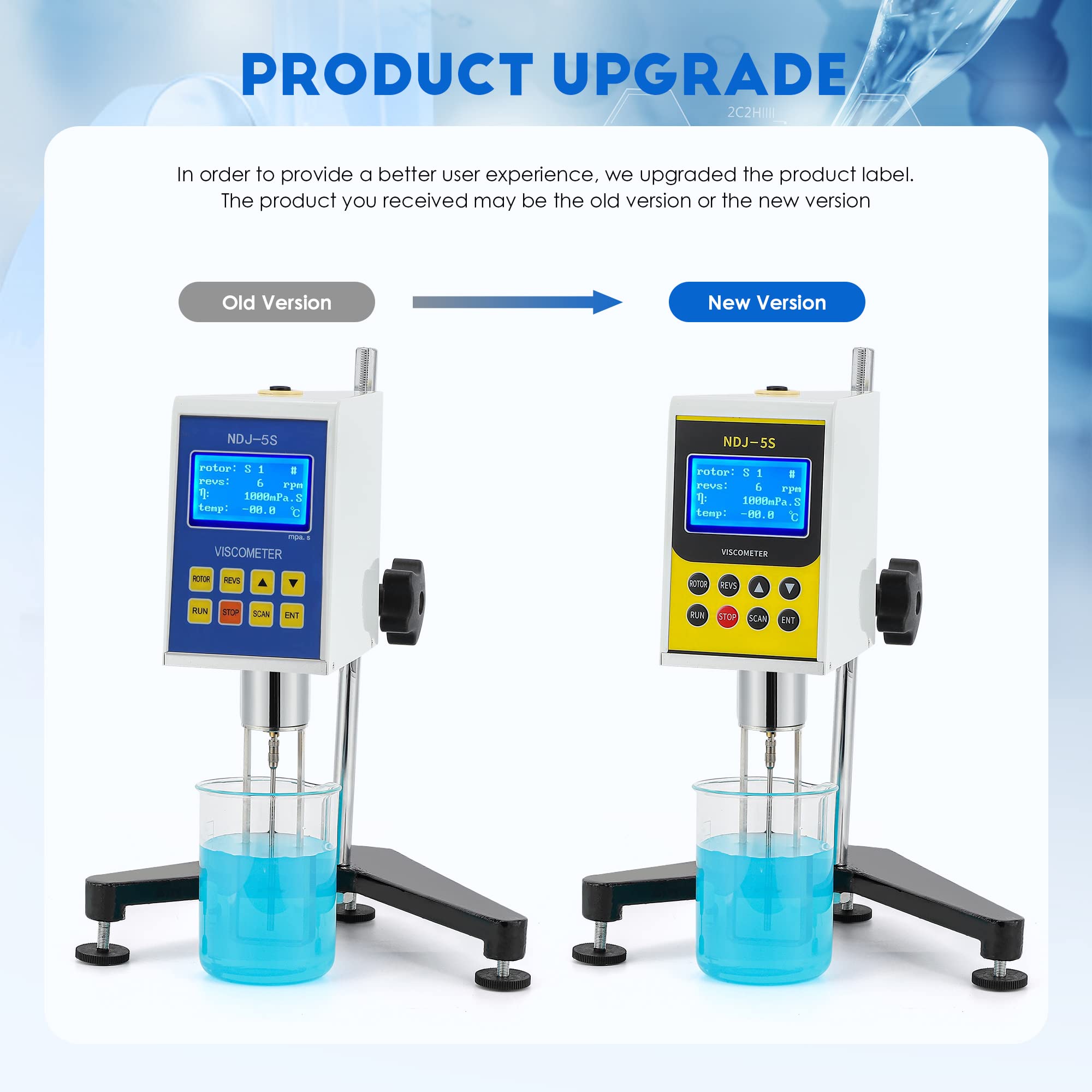 CGOLDENWALL NDJ-5S Rotary Visometer Digital Rotational Viscosity Meter Lab Viscometers 110-240V 10-100,000mPa.s Accuracy:±3.0% (Old or New Panel)