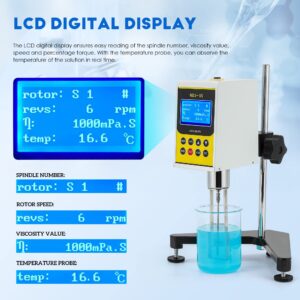 CGOLDENWALL NDJ-5S Rotary Visometer Digital Rotational Viscosity Meter Lab Viscometers 110-240V 10-100,000mPa.s Accuracy:±3.0% (Old or New Panel)