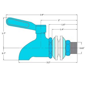 Naples Naturals Stainless Steel Spigot for Gravity Fed Water Filters and Beverage Dispensers, Requires 5/8-inch opening