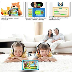 BBPAW Kids Tablet, Learning Games 7 inch 16GB WiFi Android GMS Tablet with Educational Games, with Protective Case-Blue