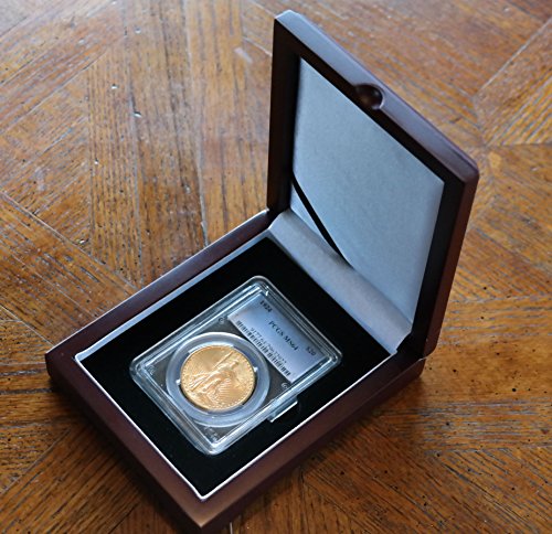 Display box for one NGC/PCGS/Premier/Lil Bear Elite Coin Slab Mahogany Matte Finish ...