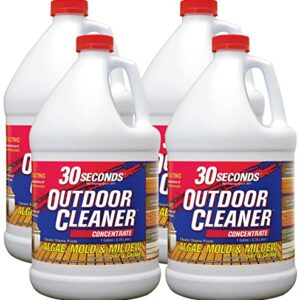 30 SECONDS Outdoor Mold & Mildew Stain Remover | Concentrate | 128 fl oz | Vinyl Siding Fences Patios & More | 4 Pack