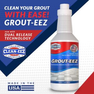 Clean-eez Grout-eez Super Heavy-Duty Grout Cleaner - Powerful Tile and Floor Stain Remover for Bathroom, Kitchen, and More - 32 oz.