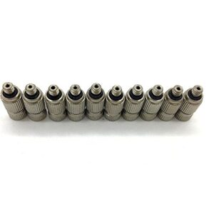 YOKING Misting Nozzle for Misting System, YK-F4, Brass, Two-Stage, Anti-Drip, 3/16 inch Thread, 10Pcs in one Package.(0.15mm, Silver)