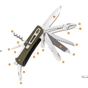 Ruike Multifunctional Knive, Green, G10 (M61-G)