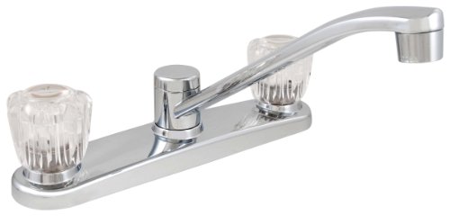 LDR 013 3101CP Kitchen Faucet, Dual Acrylic Handle Without Spray, Chrome