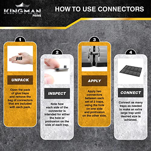 Kingman Prime Rat Mouse Rodent Pest Glue Trap (Large Size) Tray Heavy Duty (1 Pack/ 2 Traps) with Connectors