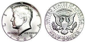 1969 d kennedy half dollar 40% silver 1/2 brilliant uncirculated