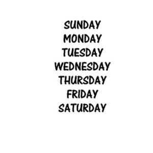 Days of The Week .Vinyl decals, School decals, DIY Decals, DIY organizational, days of the week,