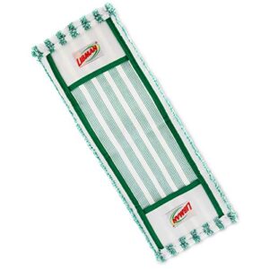 Libman Commercial 119 Microfiber Wet/Dry Floor Mop Refill Pad, Microfiber, 18" Wide, Green and White (Pack of 6)