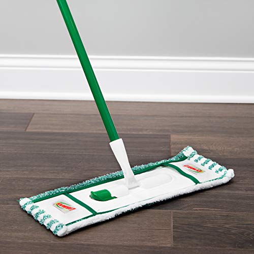 Libman Commercial 119 Microfiber Wet/Dry Floor Mop Refill Pad, Microfiber, 18" Wide, Green and White (Pack of 6)