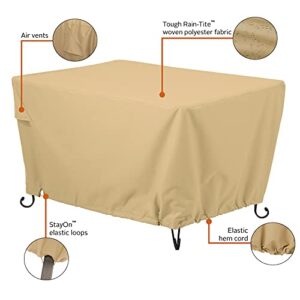 Classic Accessories Terrazzo Water-Resistant 40 Inch Rectangular Fire Pit Table Cover