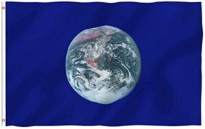 anley fly breeze 3x5 foot earth day flag - vivid color and fade proof - canvas header and double stitched - environmental awareness flags polyester with brass grommets 3 x 5 ft