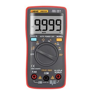 alloet an8008 true-rms digital multimeter square wave voltage ammeter max display 9999 counts auto/manual ranges true rms