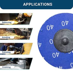 Benchmark Abrasives 3" Quick Change Green Zirconia Sanding Discs with Male R-Type Backing for Surface Finish Grind Polish Burr Rust Paint Removal Use with Die Grinder (25 Pack) - 24 Grit