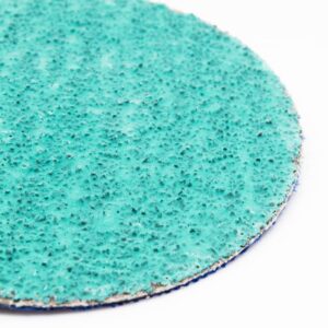 Benchmark Abrasives 3" Quick Change Green Zirconia Sanding Discs with Male R-Type Backing for Surface Finish Grind Polish Burr Rust Paint Removal Use with Die Grinder (25 Pack) - 24 Grit