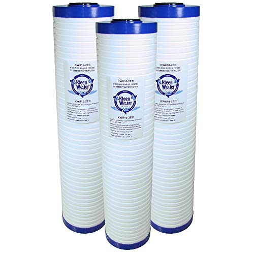 KleenWater Filters Compatible with Aqua-Pure AP810-2, AP811-2, Pentek DGD-5005-20, DGD-5005, 5 Micron 4.5 x 20 Inch Replacement Water Filter Cartridges, Set of 3