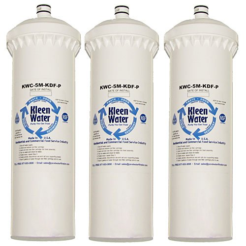 KleenWater KWC-5M-KDF-P Replacement Carbon Water Filter Cartridge, Compatible with 3M Cuno Aqua-Pure CFS8112-S, Polyphosphate Scale Inhibitor, Made in USA, Set of 3