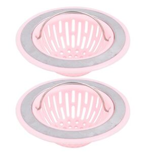 uxcell plastic household kitchen round basin sink residue stopper strainer 2pcs pink