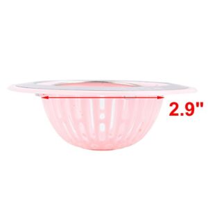 uxcell Plastic Household Kitchen Round Basin Sink Residue Stopper Strainer 2pcs Pink