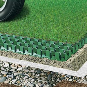 Techno Earth ( 1.9" Depth Permeable Grass Pavers for Your Grass Parking Lots, Access Roads, driveways, fire Lanes, RV and Boat Storage Pads - (Pack of 4-11 Sf) (Green)