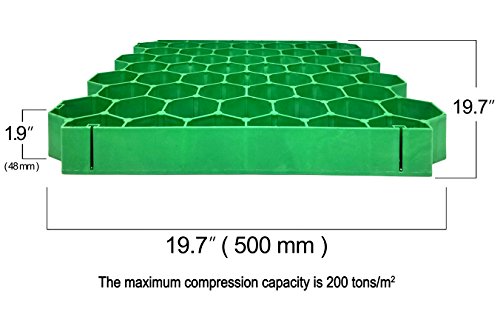 Techno Earth ( 1.9" Depth Permeable Grass Pavers for Your Grass Parking Lots, Access Roads, driveways, fire Lanes, RV and Boat Storage Pads - (Pack of 4-11 Sf) (Green)