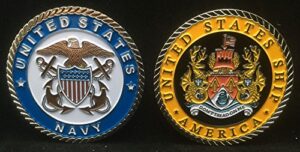 uss america cv 66 (officer) challenge coin