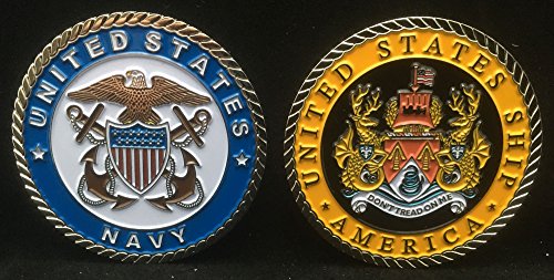 USS America CV 66 (Officer) Challenge Coin