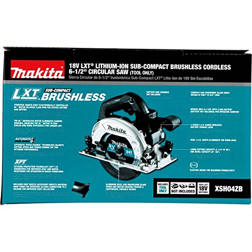 Makita XSH04ZB 18V LXT® Lithium-Ion Sub-Compact Brushless Cordless 6-1/2” Circular Saw, Tool Only
