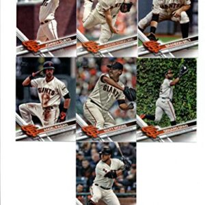 2017 Topps Series 1 & 2 San Francisco Giants Team Set of 21 Cards: Gregor Blanco(#47), Madison Bumgarner(#65), Brandon Crawford(#106), Angel Pagan(#112), Matt Moore(#179), Johnny Cueto(#199), Denard Span(#216), San Francisco Giants(#235), Hunter Stricklan