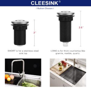 Garbage Disposal Air Switch Kit, Sink Top Waste Disposer On/Off Switch with Aluminum Alloy Power Module (LONG BRUSHED NICKEL STAINLESS STEEL BUTTON) by CLEESINK