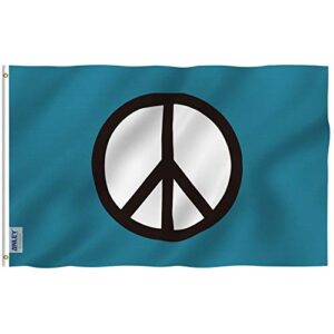 anley fly breeze 3x5 foot peace symbol flag - vivid color and fade proof - canvas header and double stitched - world peace flags polyester with brass grommets 3 x 5 ft