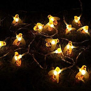 ER CHEN Honeybee Fairy String Lights, 10Ft 20 LED Honeybee Battery Power Led String Lights for Party, Wedding, Xmas, Decoration, Gardens, Patios, etc.